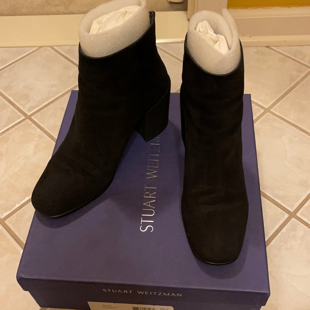 Stuart Weitzman Bacardi black suede booties